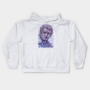 STEVE MCQUEEN ink and watercolor portrait .1 Kids Hoodie